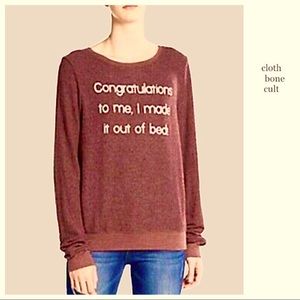 WILDFOX 💋🦊 Burgundy “Congratulations to me, I made it out of bed” SWEATSHIRT